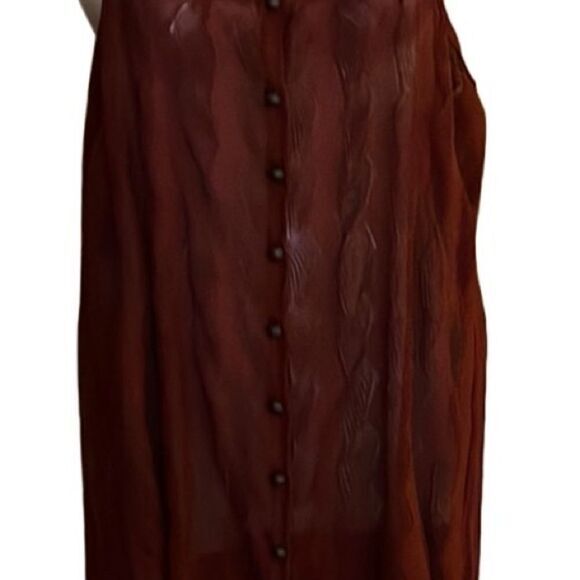Free People button front top dress strappy new S wavy knit pattern rust color - Picture 3 of 9